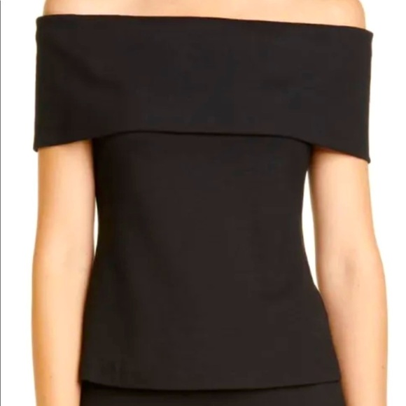 ROSETTA GETTY Top Women’s XL Banded Off Shoulder Minimal Black Body Con New $620 - Picture 5 of 11